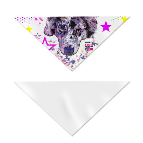 Hunde-Bandana Aussie - Popart Hundedesign, 100 % Polyester, 70x30 cm, verstellbar, waschbar